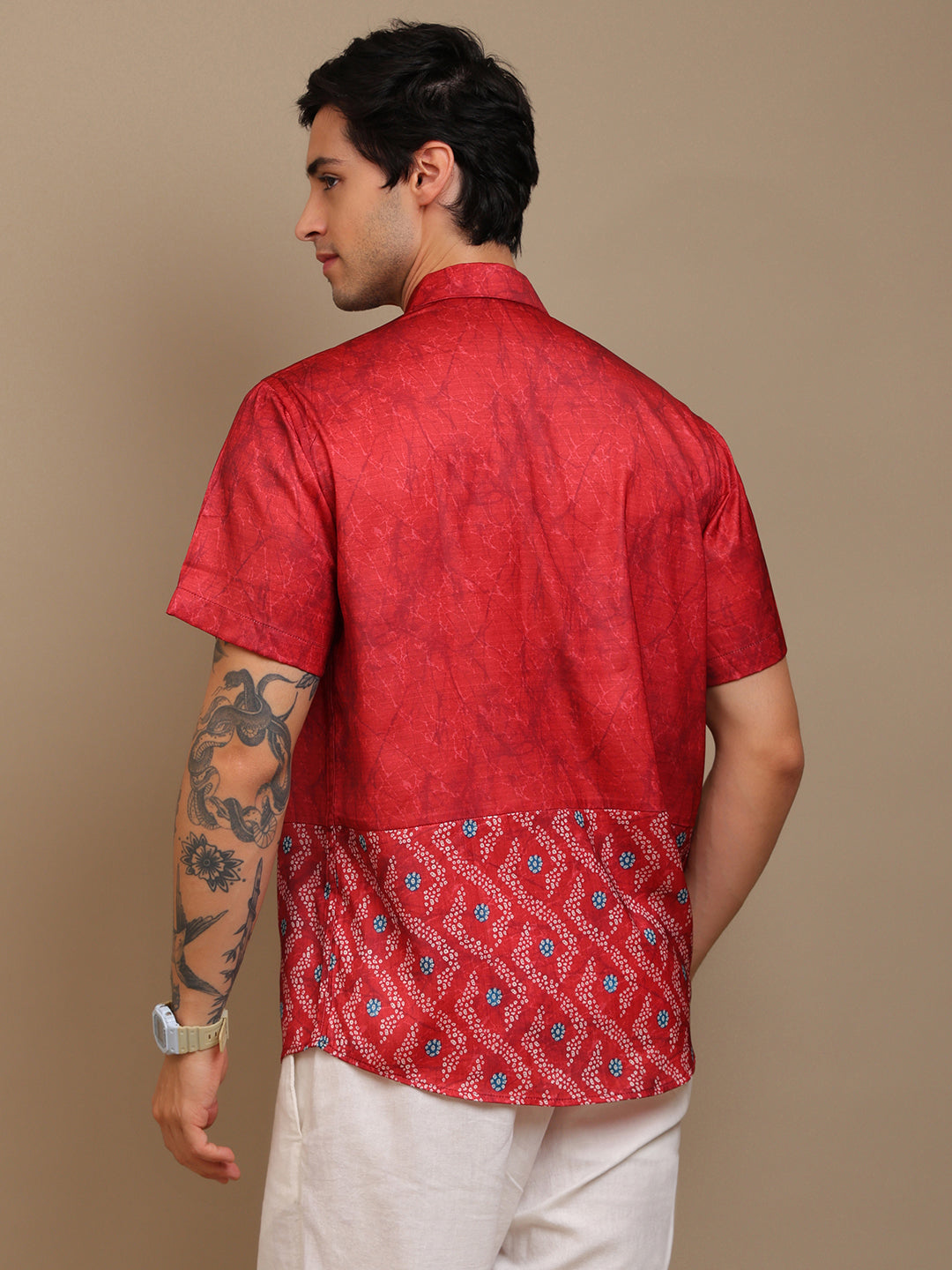 Red Bandhani Men’s Ethnic Shirt