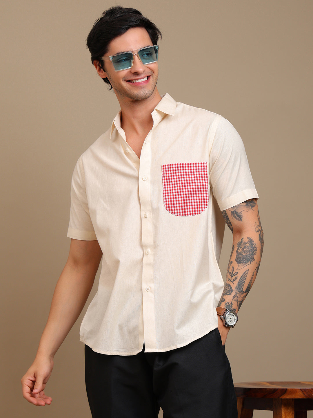 Stylish Shirt with Hand-Drawn Elephant Art