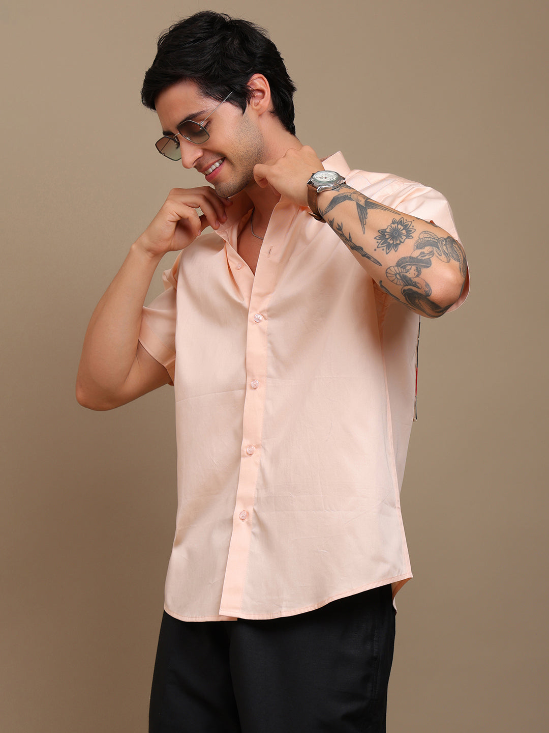 Stylish Shirt with Unique Colorful Patchwork Back Design