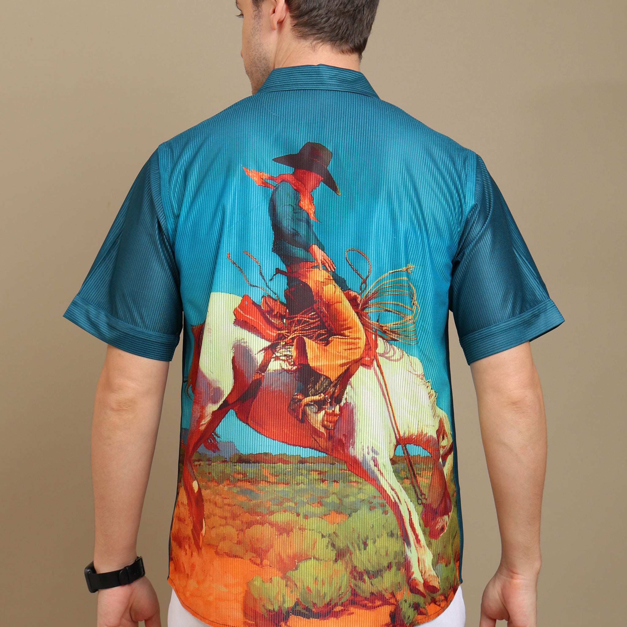 Western Cowboy Back Print Shirt – Mood: Street