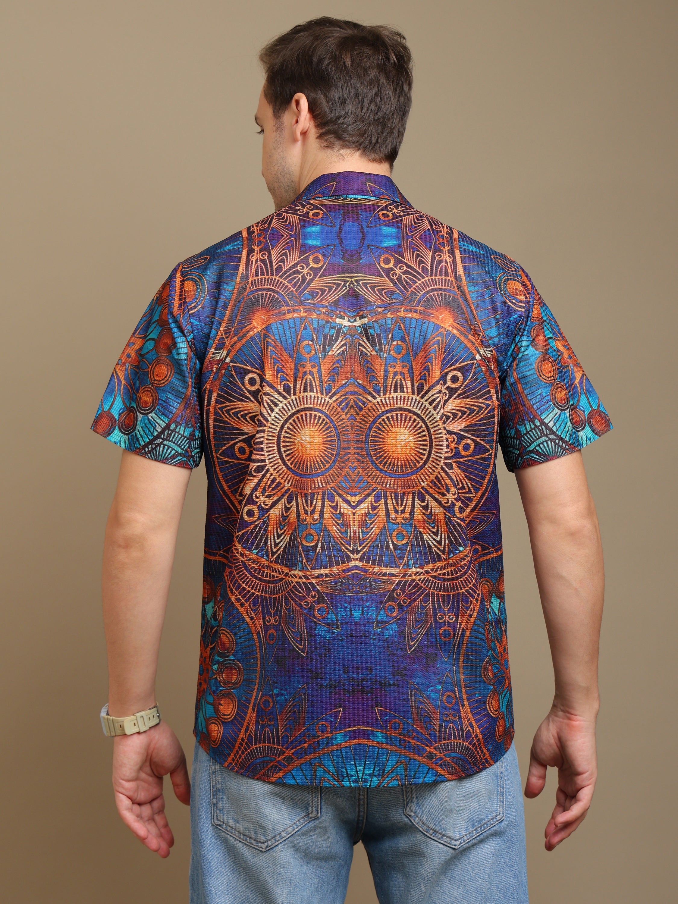 Boho Vibe Men’s Shirt – Vibrant Mandala Print