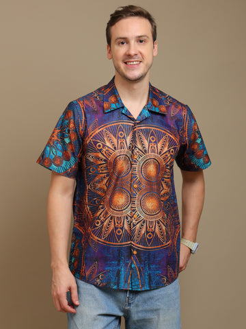 Boho Vibe Men’s Shirt – Vibrant Mandala Print