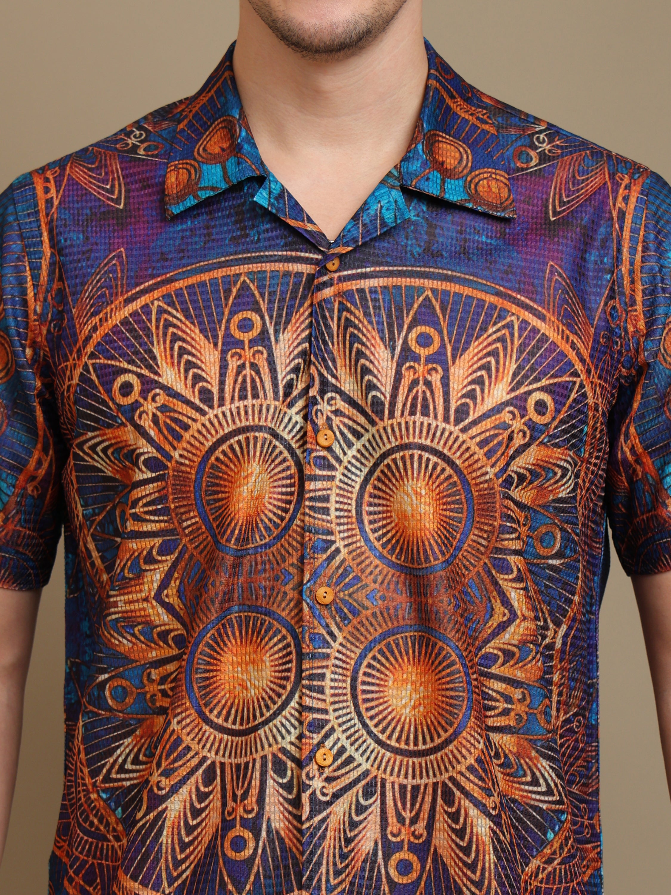 Boho Vibe Men’s Shirt – Vibrant Mandala Print