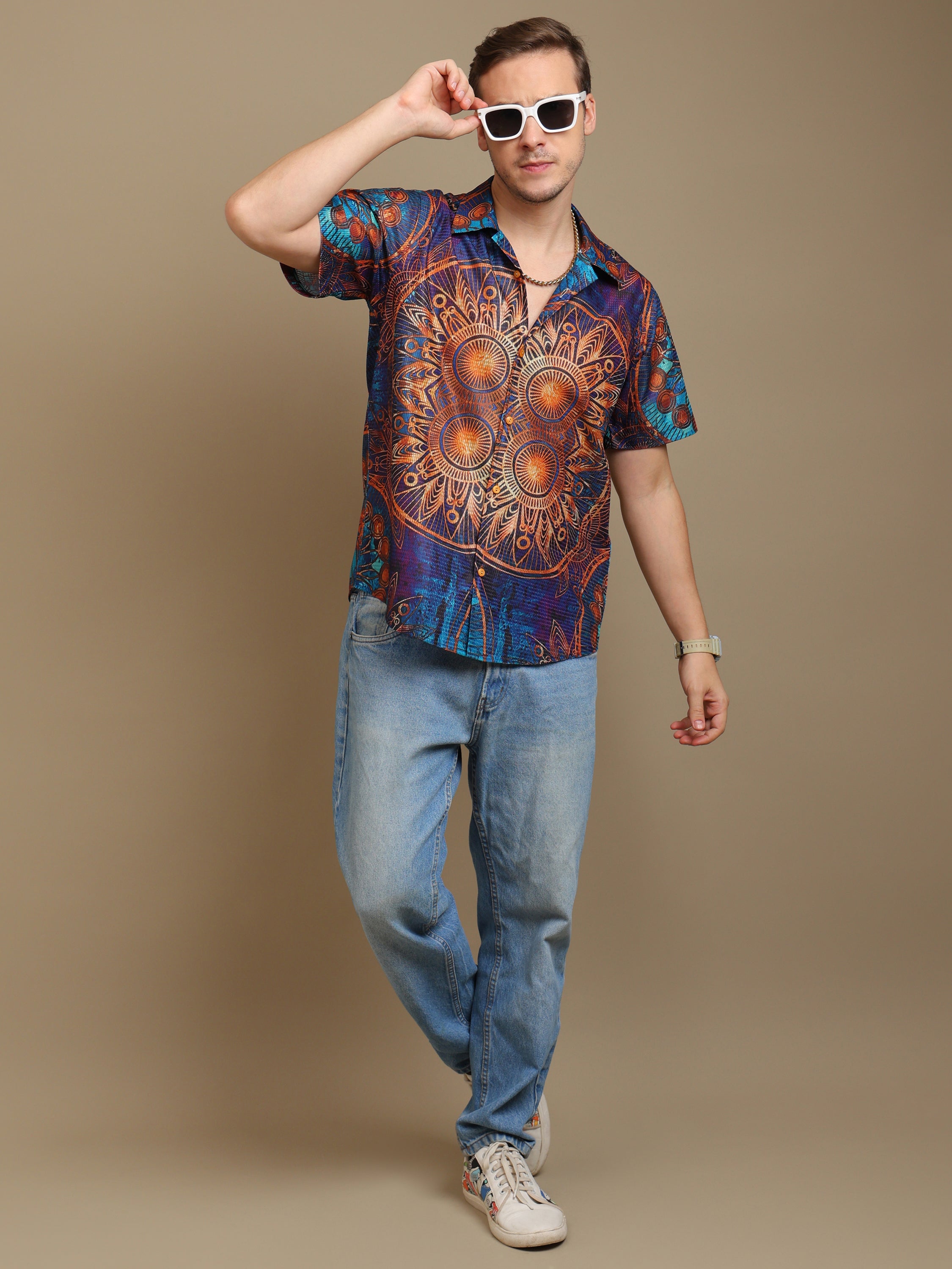 Boho Vibe Men’s Shirt – Vibrant Mandala Print