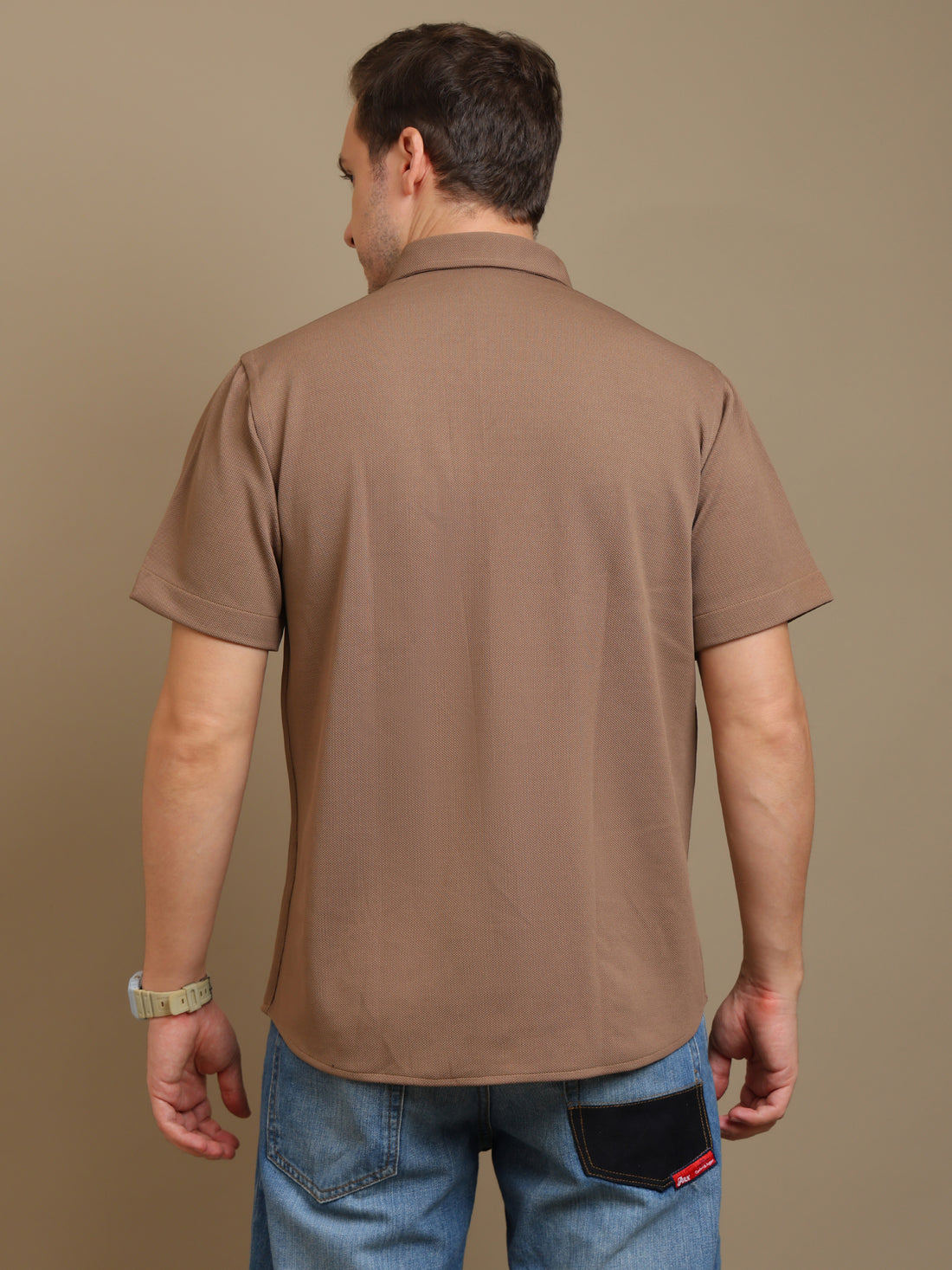 Smart Brown Cotton Shirt