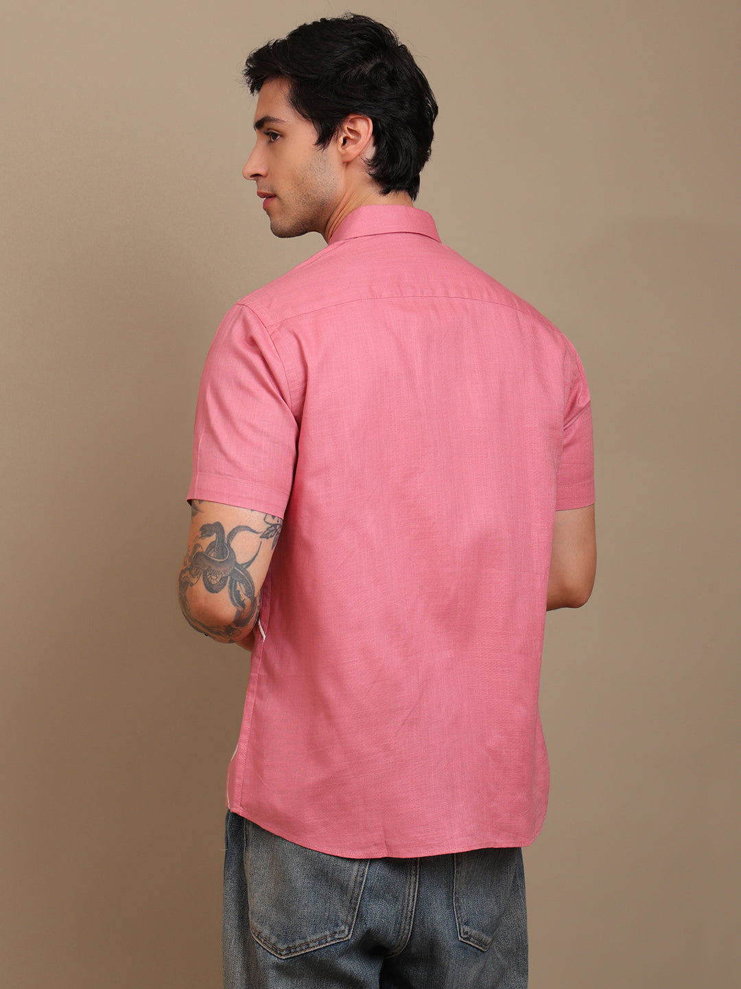 Trendy Pink Shirt with Stitch Design