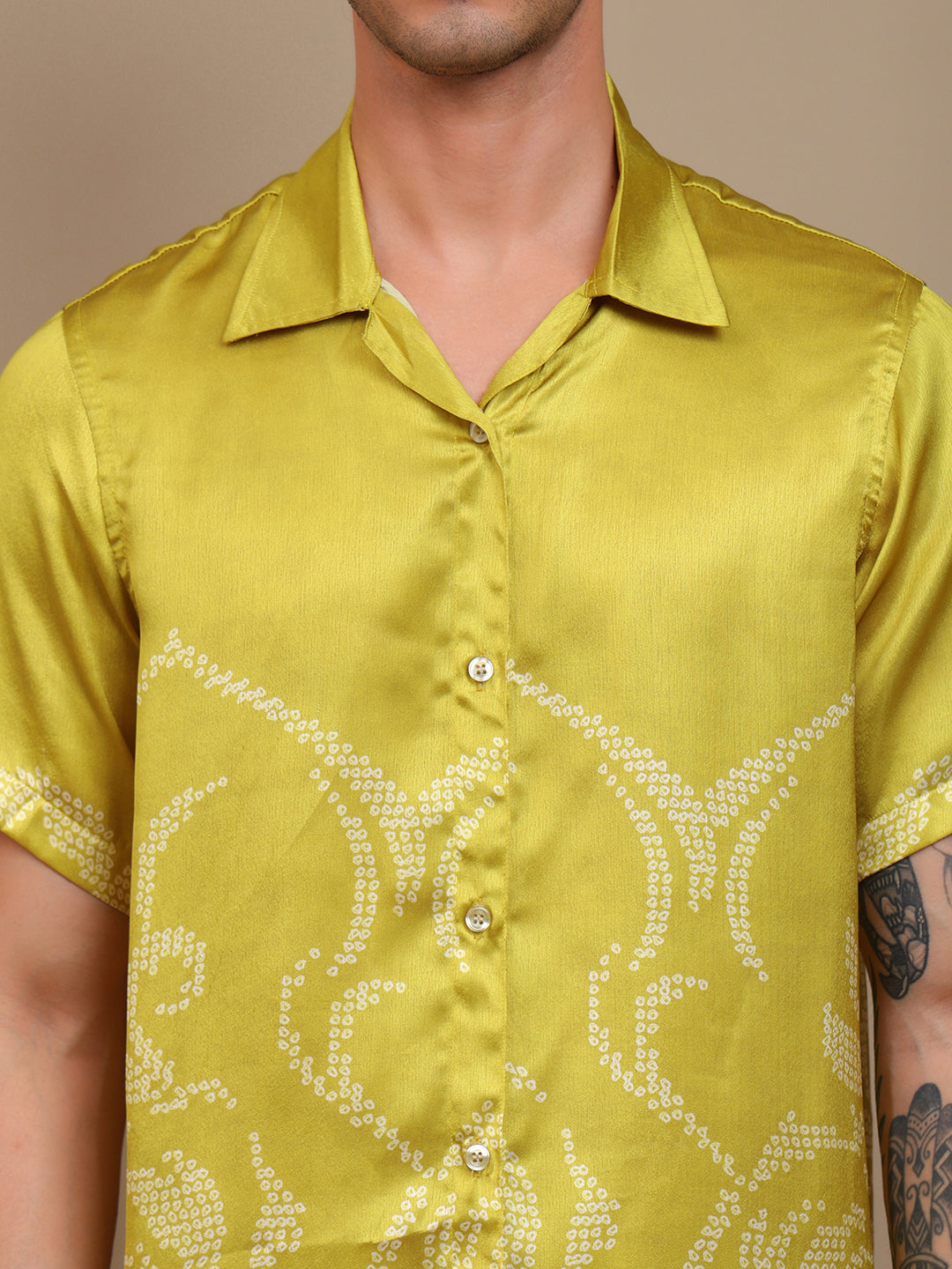 Trendy Yellow Bandhni Shirt