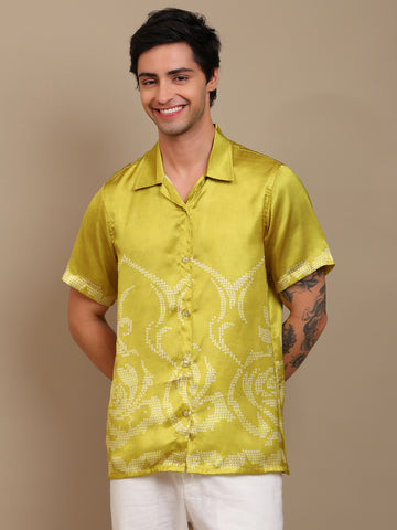 Trendy Yellow Bandhni Shirt