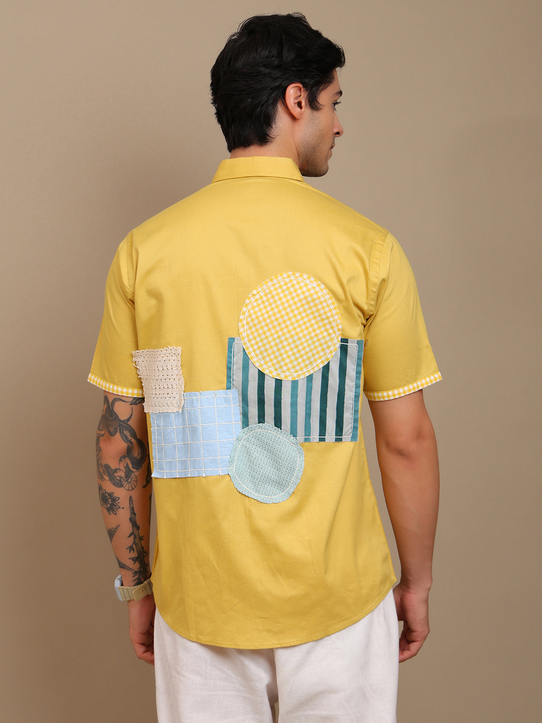 Designer Yellow Patch Shirt