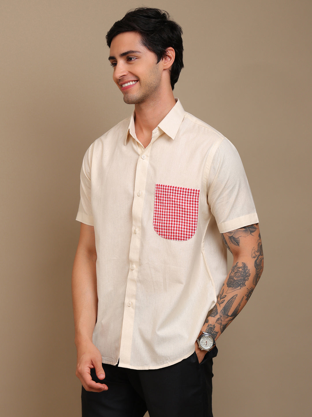 Stylish Shirt with Hand-Drawn Elephant Art