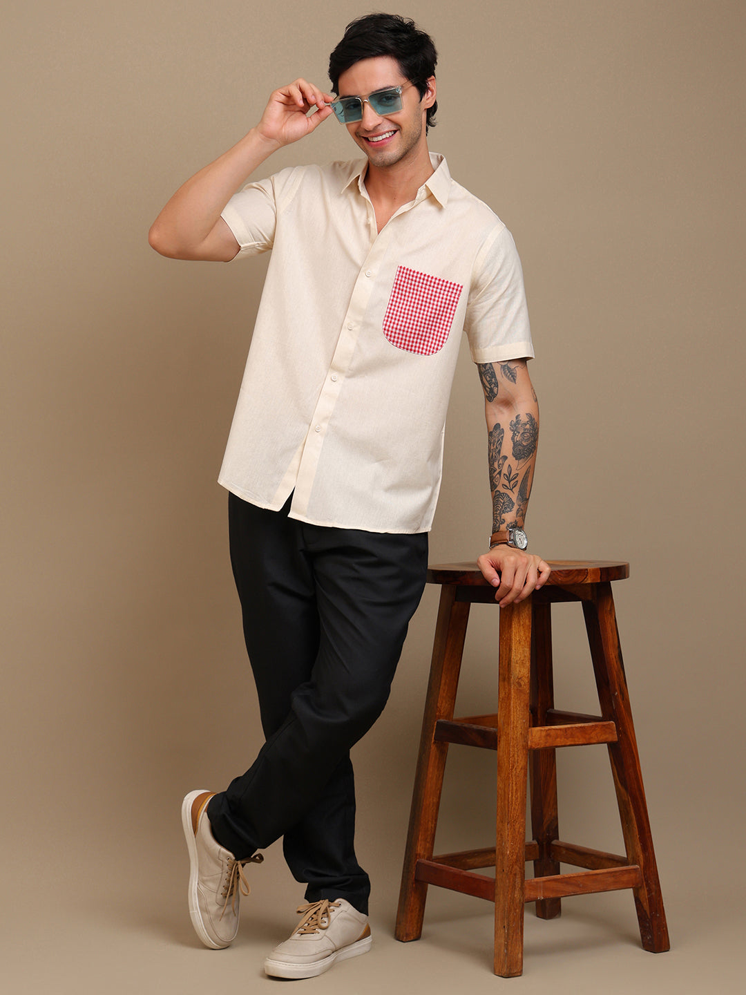 Stylish Shirt with Hand-Drawn Elephant Art