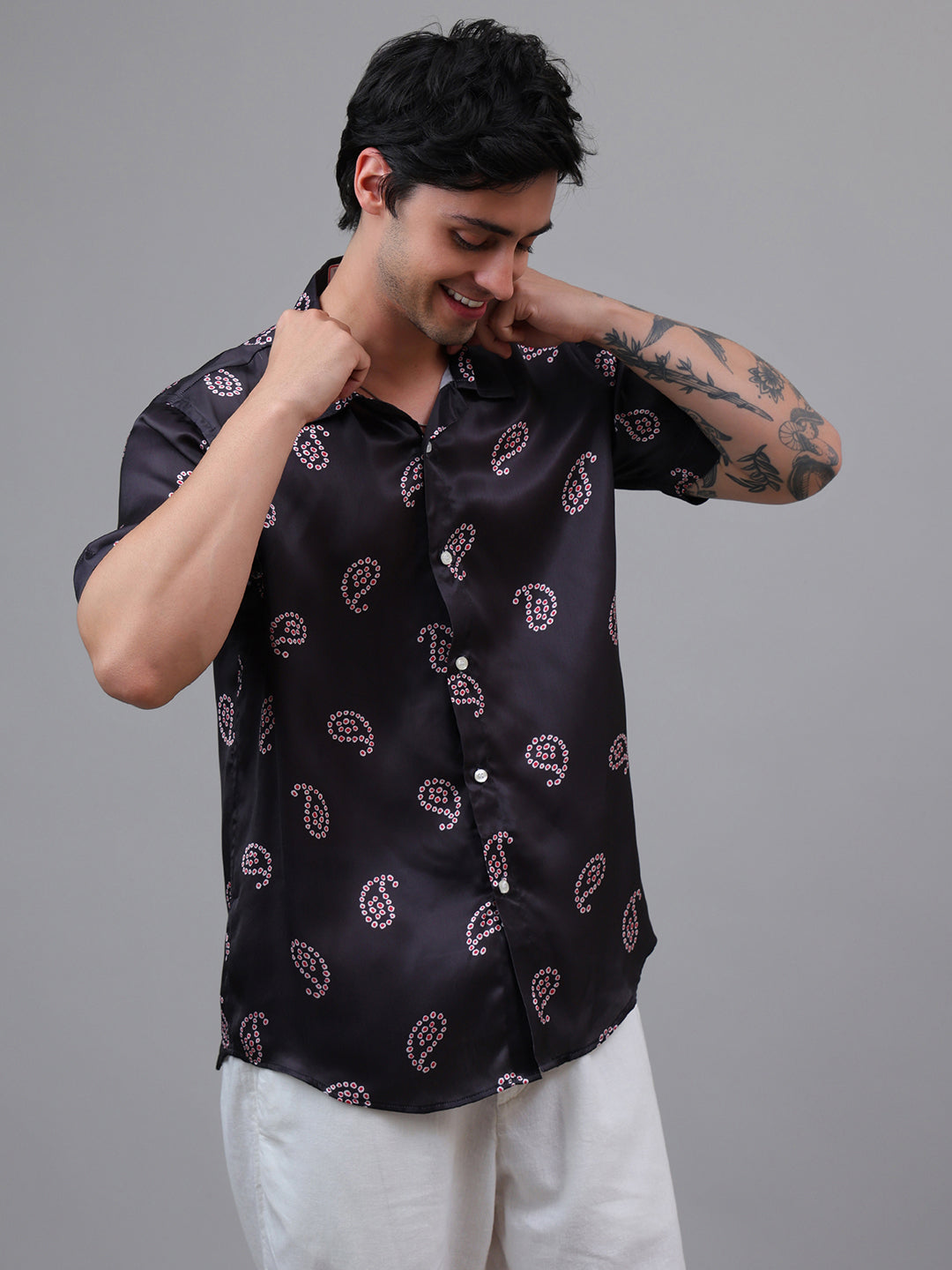 Chic festive Look with bandhani shirt