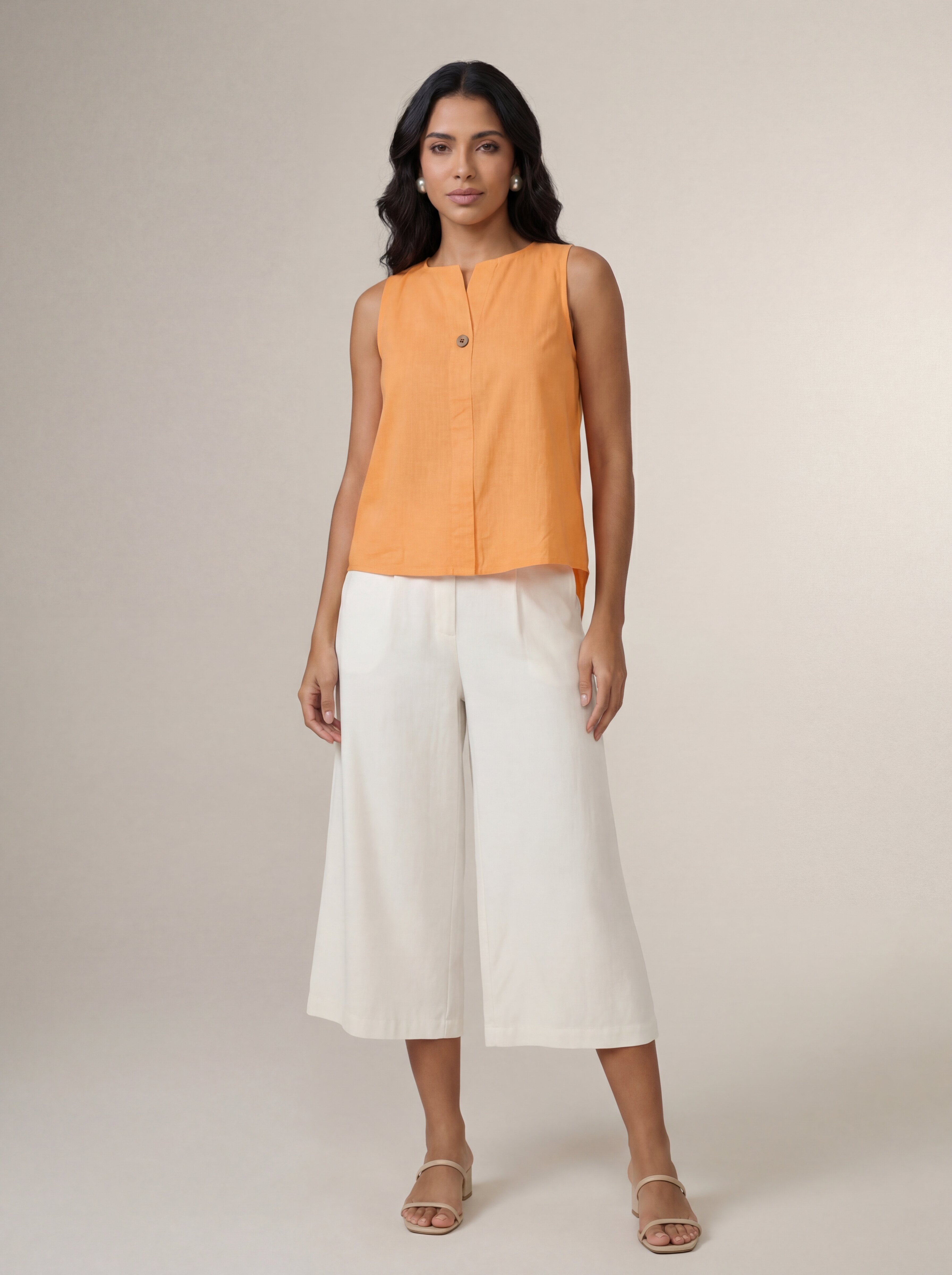 Orange Sleeveless Top