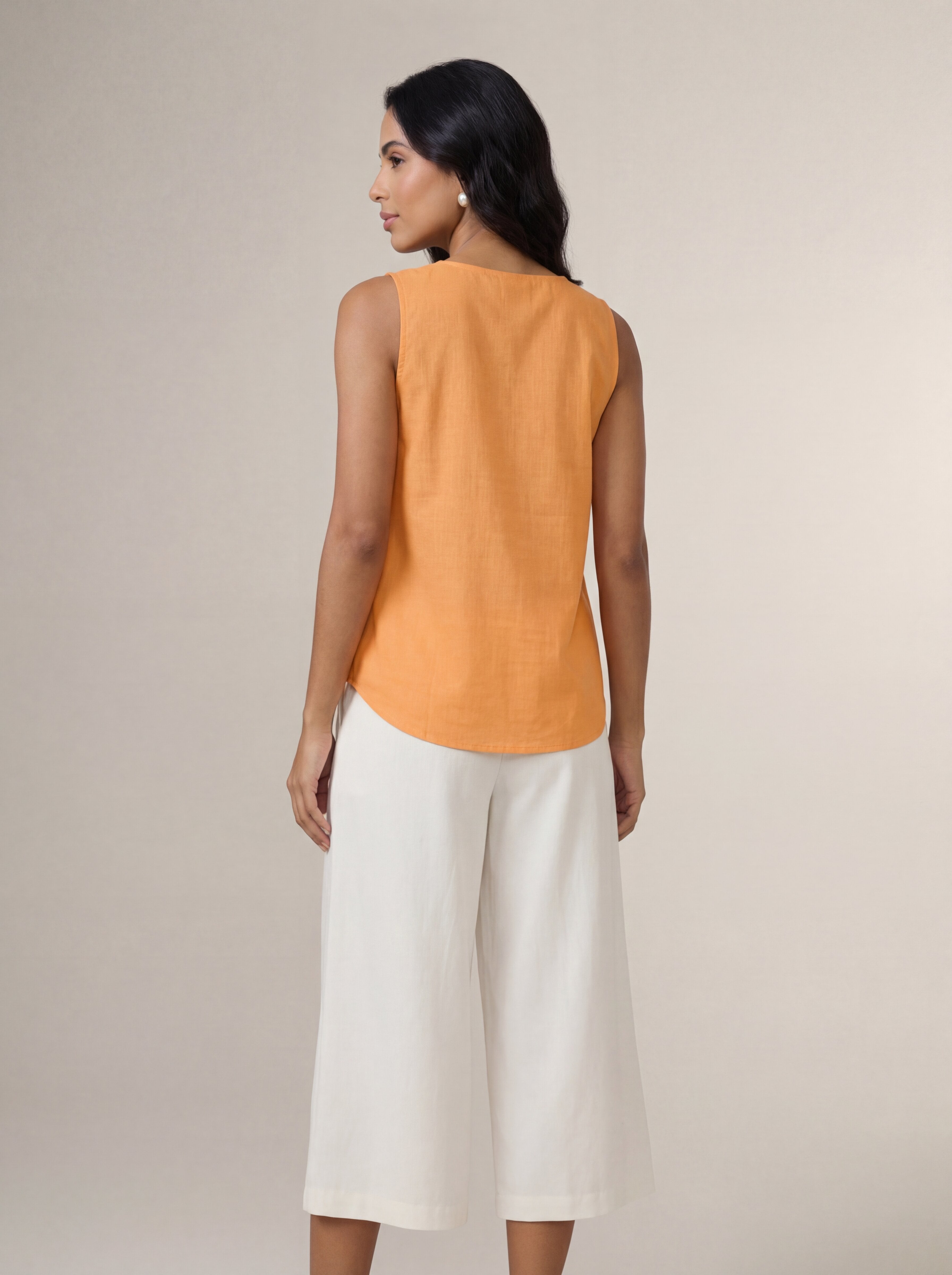 Orange Sleeveless Top
