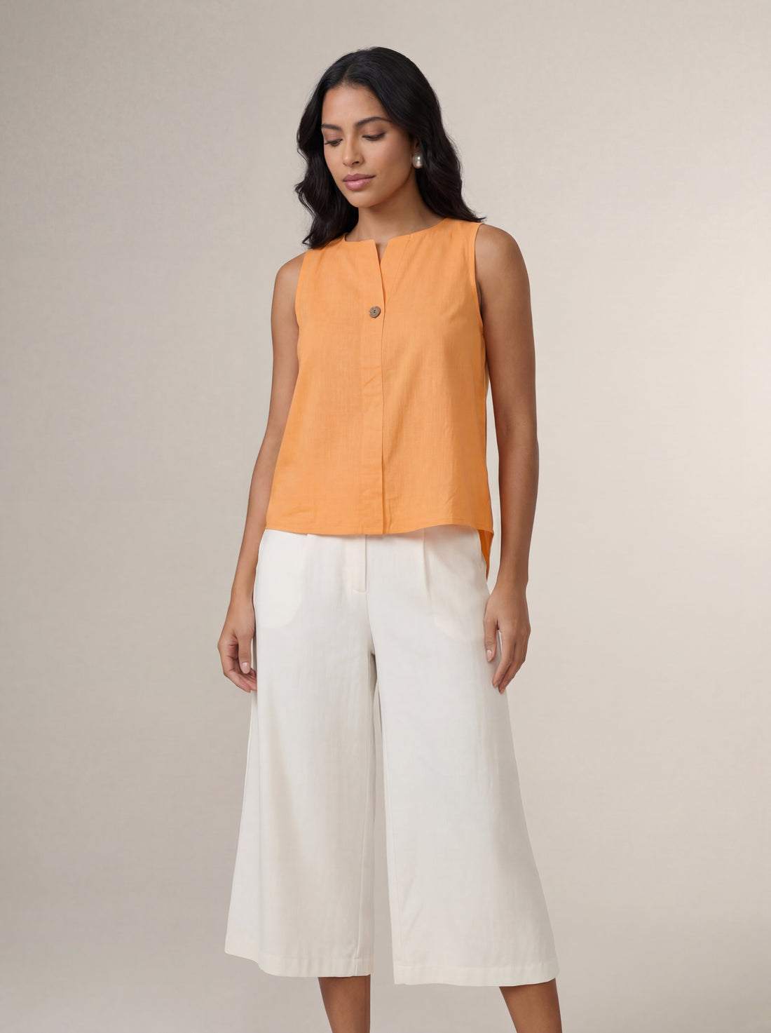 Orange Sleeveless Top
