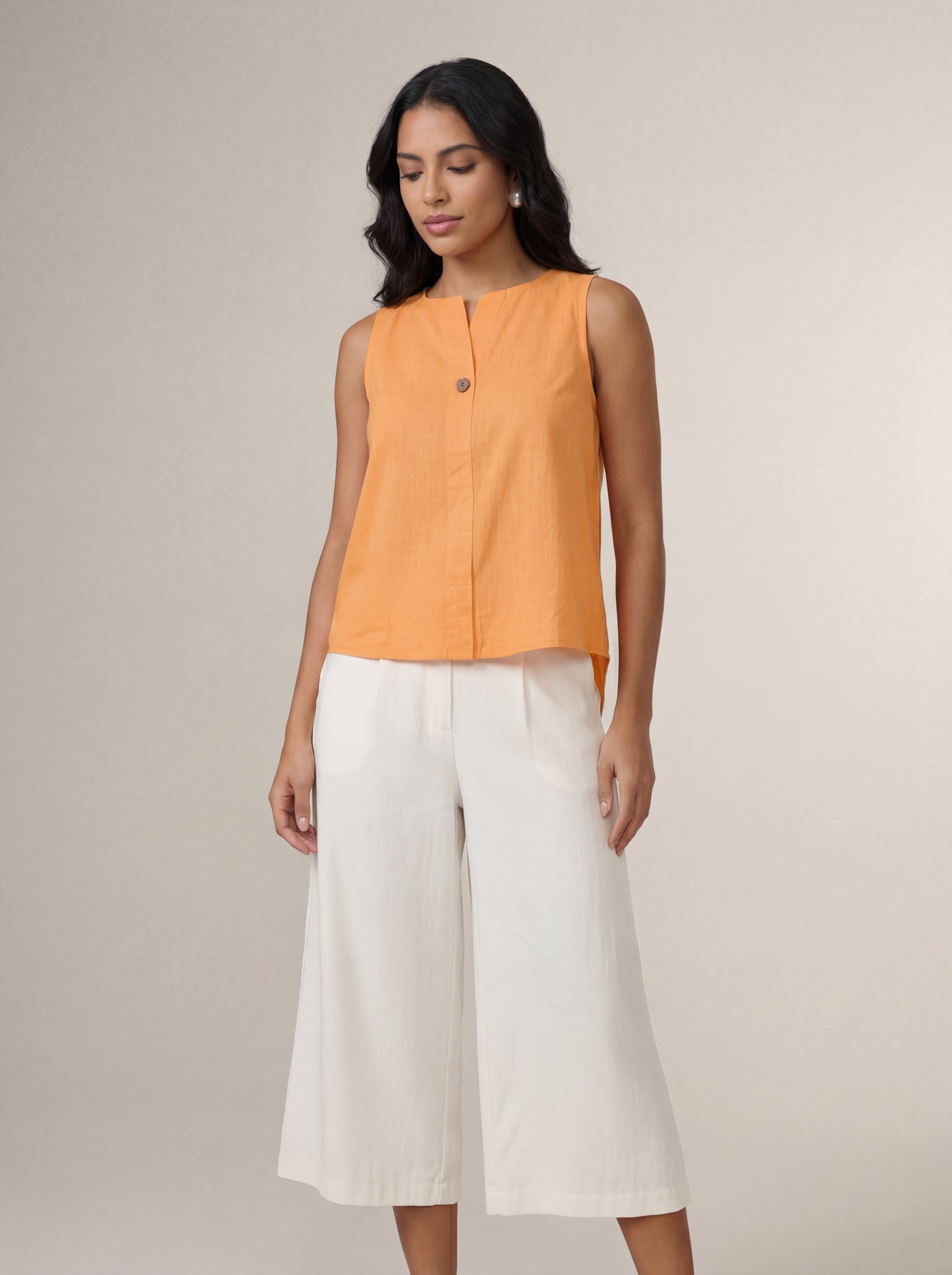 Orange Sleeveless Top