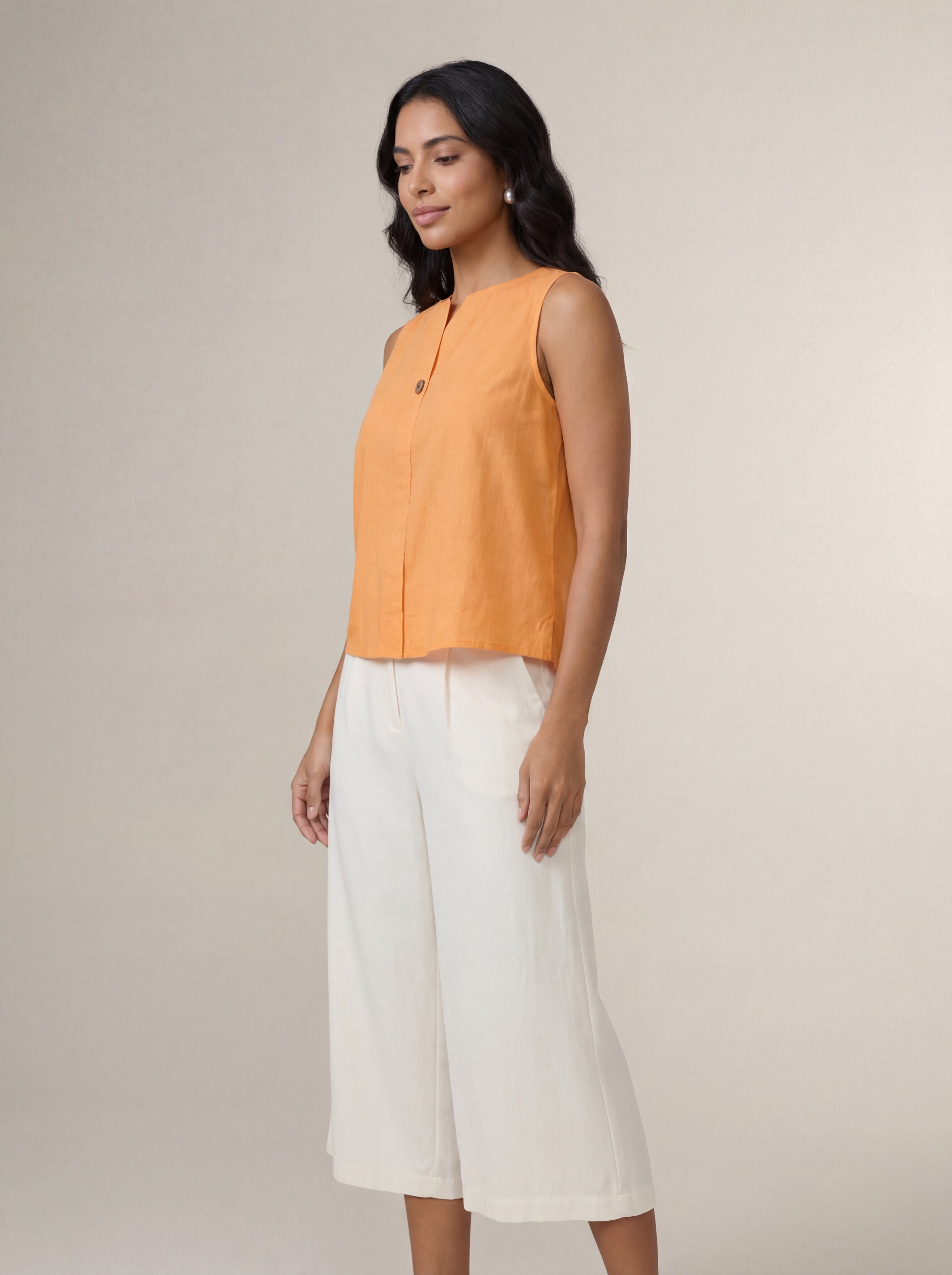 Orange Sleeveless Top