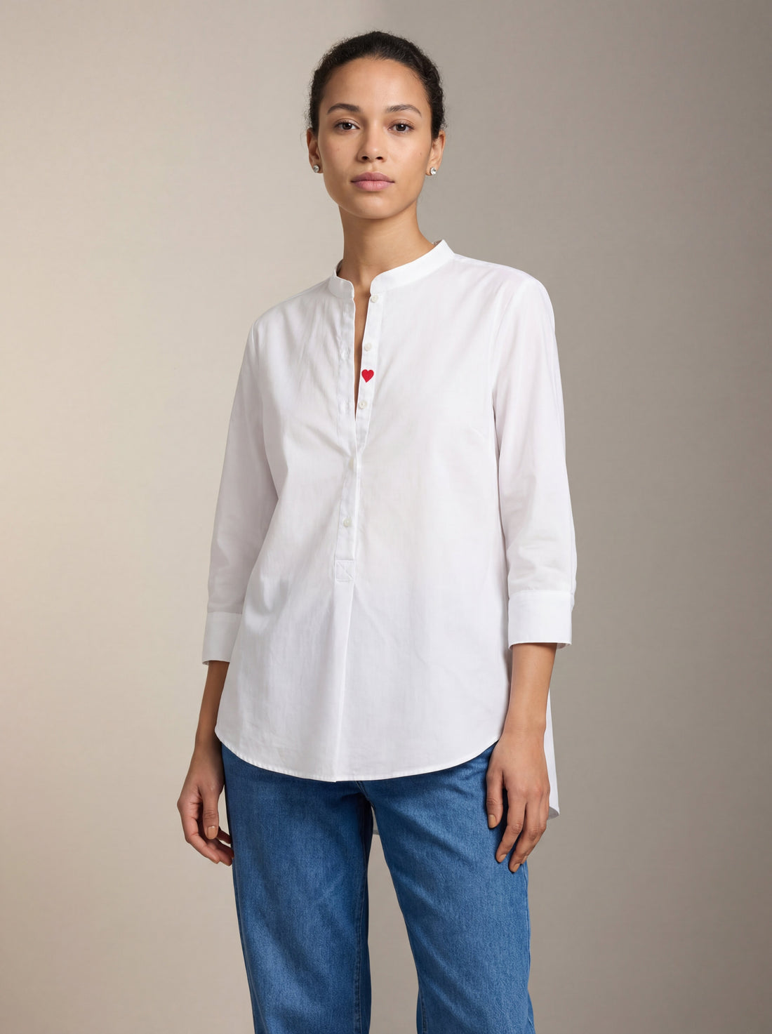 Women White Solid Casual Top