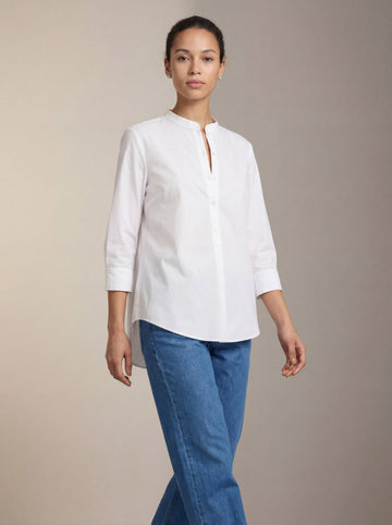 Women White Solid Casual Top