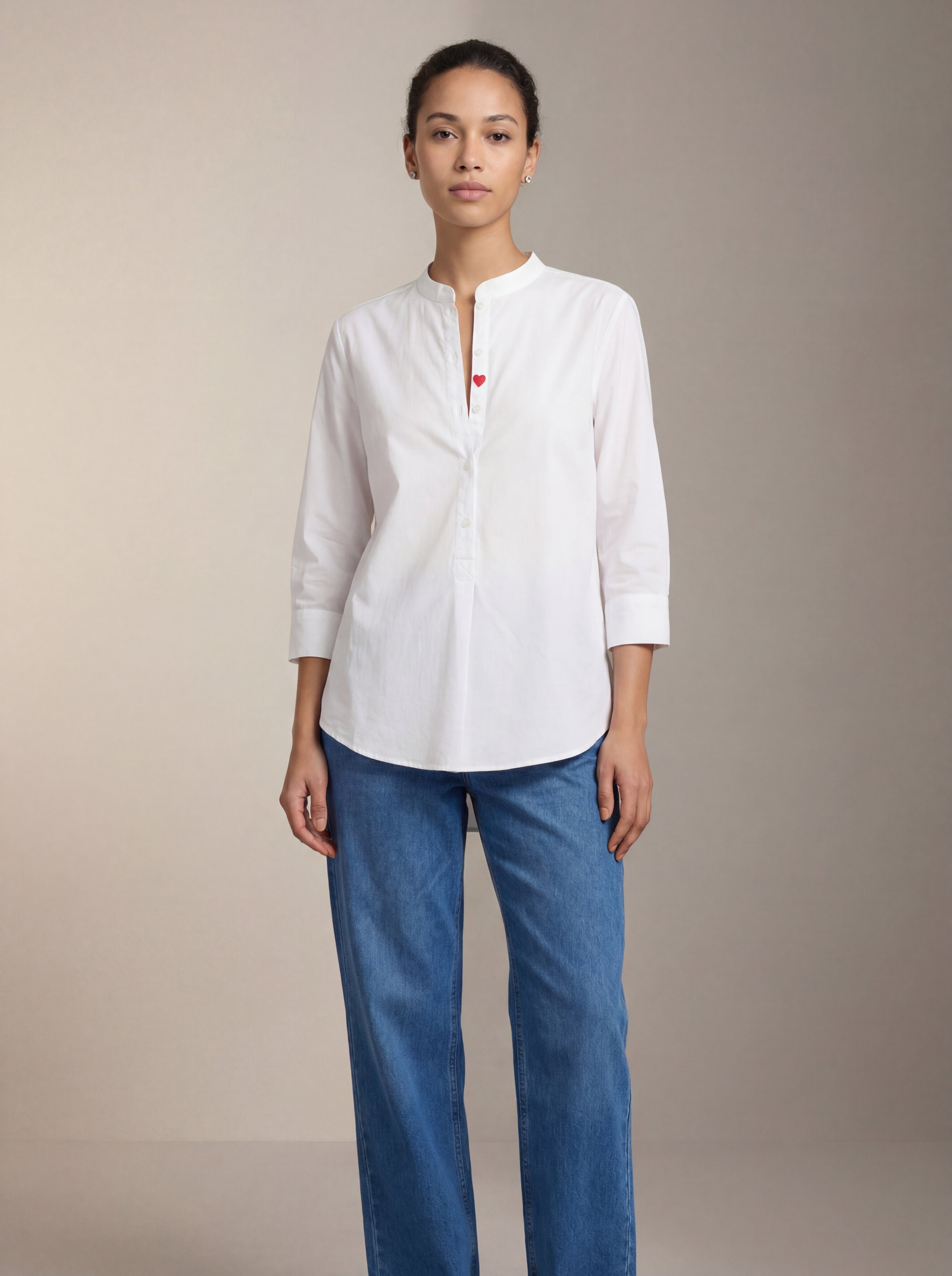 Women White Solid Casual Top