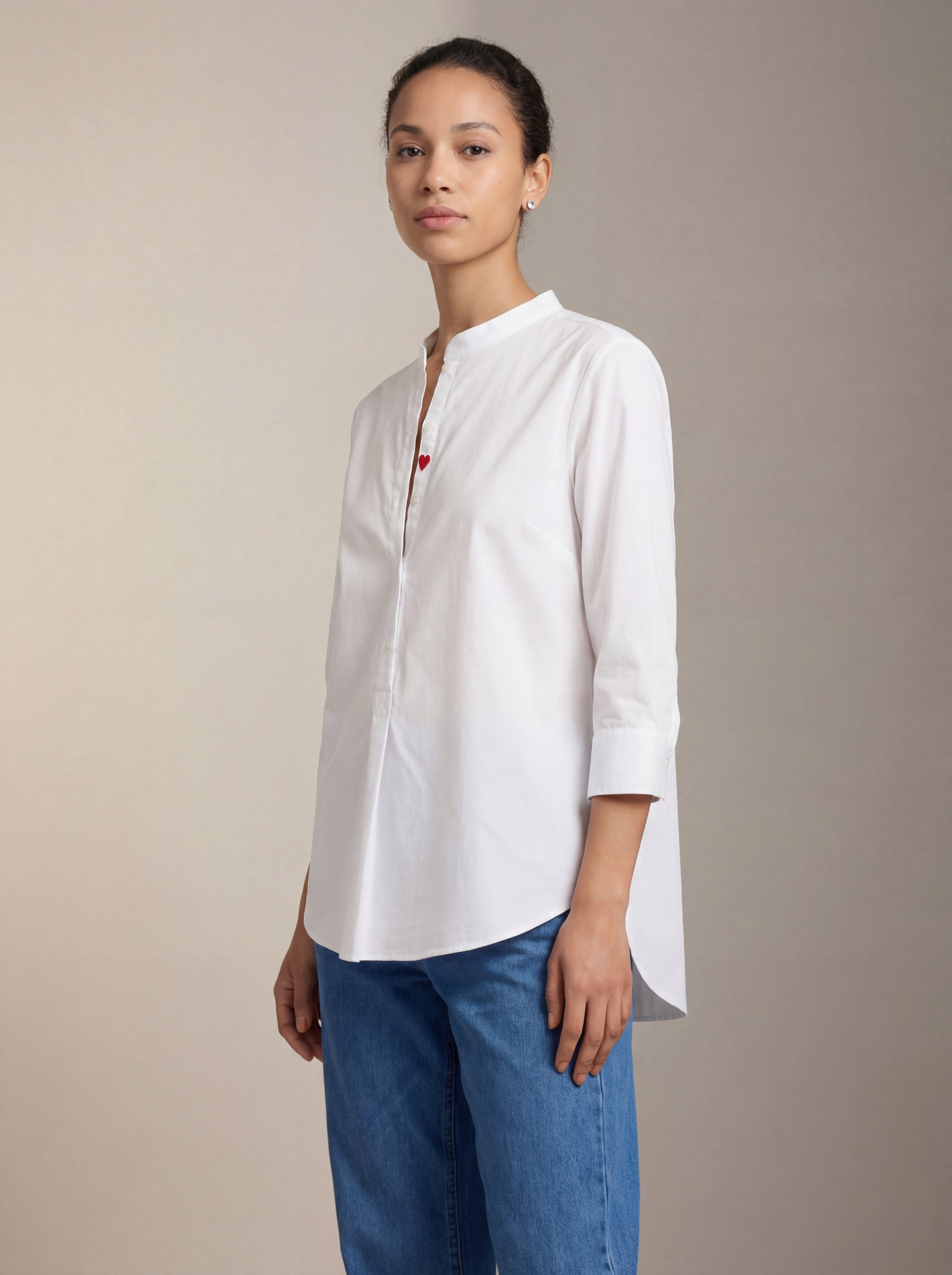 Women White Solid Casual Top